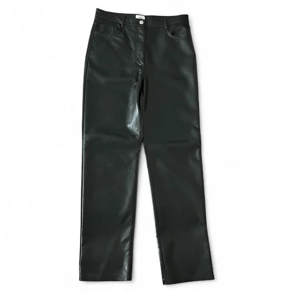 Aritzia Wilfred Melina Pant High Waisted Vegan Leather Black Trousers - Picture 2 of 4